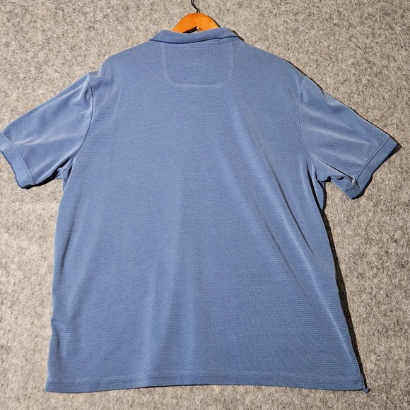 Tommy Bahama Islandzone Mens XXL Blue Pinstripe Short Sleeve Polo Shirt Tencel - Picture 3 of 7